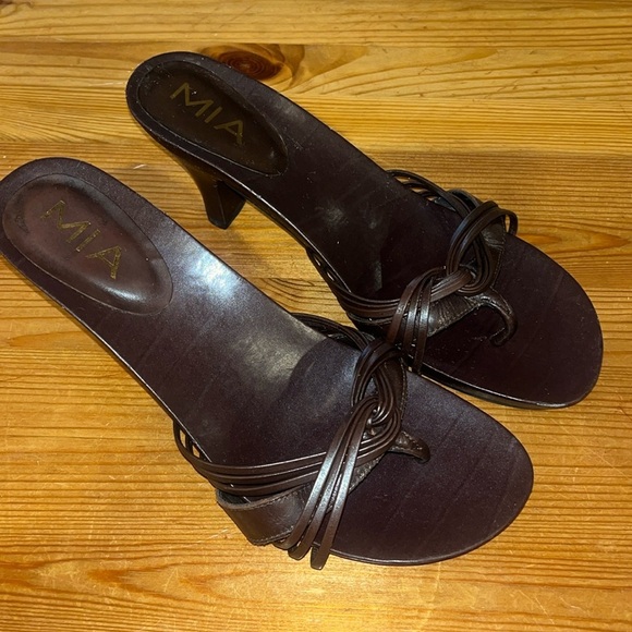 Mia leather sandals chocolate brown made in Brazil size 9M - Picture 1 of 9